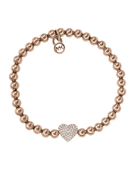 michael kors gold beaded bracelet|michael kors bracelet gold heart.